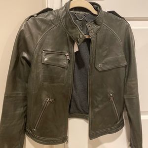 SOLD Banana Republic Women’s Dark Gray/Olive Classic and Genuine Leather Jacket